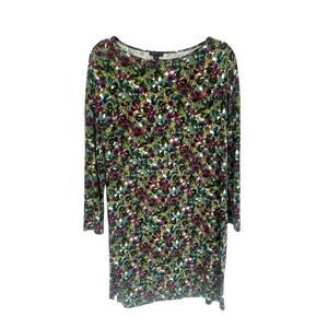 J Jill Dress Medium Petite Ditsy PM Floral Wearever Shift Cottagecore Fairy